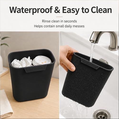 2-Pack Black Silicone Car Trash Cans - Image 5