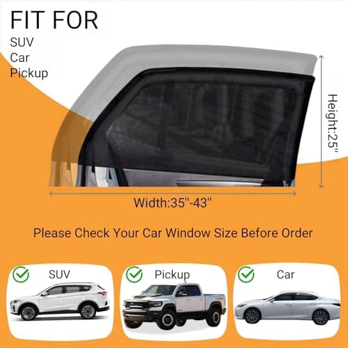 2 Pack Universal Car Rear Window Screen 25" x43'' - Image 4