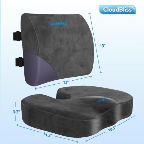 CloudBliss Ergonomic Seat Cushion & Lumbar Support Pillow Set - Image 5