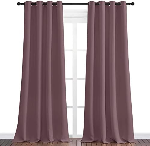 NICETOWN Blackout Curtains for Office 2 Panels 55 x 108-inch Dry Rose - Image 2