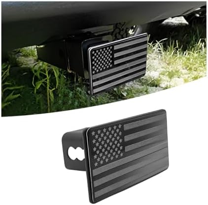 AICEL American Flag Metal Trailer Hitch Cover, USA Patriotic Flag Dust Plug by AICEL