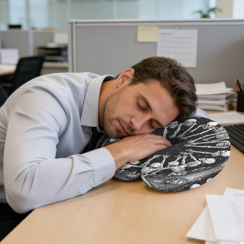 Neck Pillow for Travel, Horror Skull Halloween Black Memory Foam U Shaped - Image 7