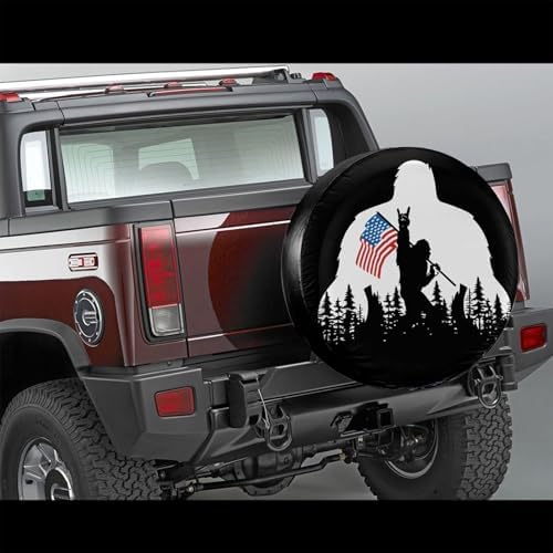American Flag Camping Spare Tire Cover Wheel Protectors Weatherproof Wheel - Image 4