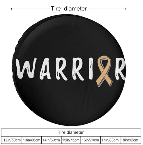 Warrior Childhood Cancer Awareness Tire Covers, Dust-Proof Weatherproof Wheel - Image 3