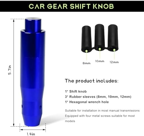 Automatic Shift Knob with Push Button, 5.7" Weighted Shifter Lever Handle Car - Image 2