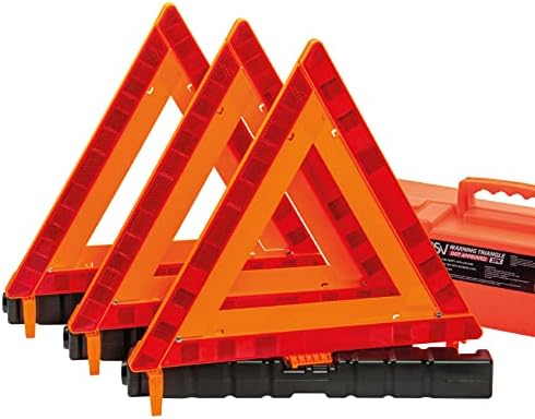 DSV Standard Warning Triangles, Safety Triangles DOT Approved, 3 Pack, by DSVStandard