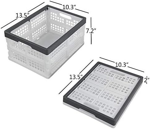 Teyyvn 4-Pack Collapsible Milk Crates, 15L Plastic Stackable Storage Bins - Image 2