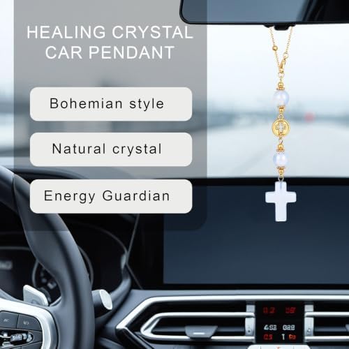 Opalite Cross Car Hanging Ornament Gift Box - Image 3