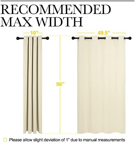 NICETOWN Beige Room Darkening Curtains 96" Long - Image 7