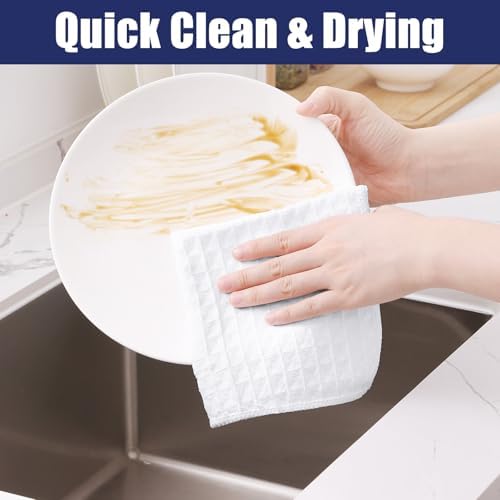 Homaxy Microfiber Waffle Weave Kitchen Towels, 8 Pack - Image 4