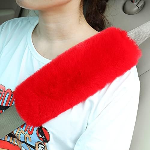 Boao 4 Pack Sheepskin Seat Belt Cover Shoulder Pad by Boao