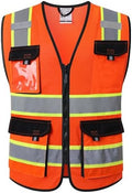 JKSafety Safety Vest for Men Women Hi Vis Reflective Vest JK220 Orange XL by JKSafety