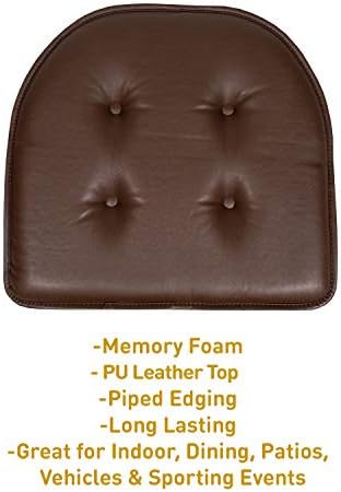 Sweet Home Collection Chair Cushion Memory Foam Pads Tufted Slip Non Skid - Image 2