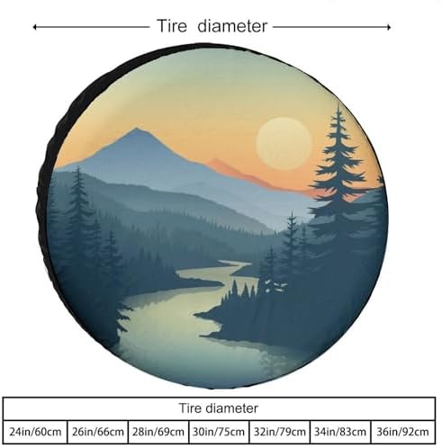 Heavy Duty Spare Tire Cover 15 Inch Mountain Adventure Polyester Universal - Image 2