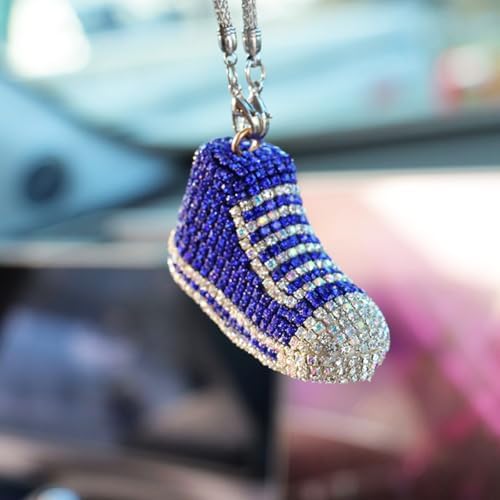 Bling Sneaker Shoe Sparkly Car Hanging Ornament, Cute Crystal Rear View Mirror - Image 4