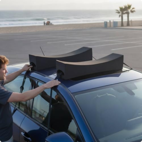Gralara 2 Pieces Soft Roof Rack Pads Temporary Wave Board Roof Pads Board - Image 4