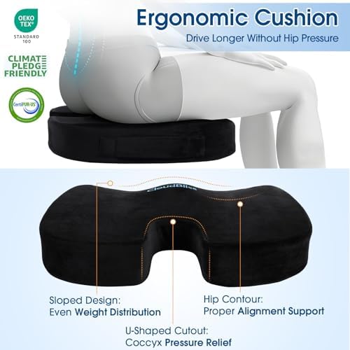 CloudBliss Ergonomic Seat Cushion & Lumbar Support Pillow Set - Image 6