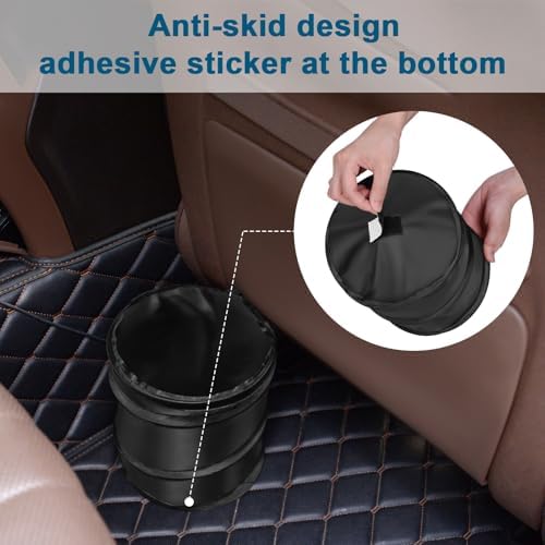 Car Trash Can, 2 Packs Mini Collapsible Pop-up Compact Garbage Can - Image 3