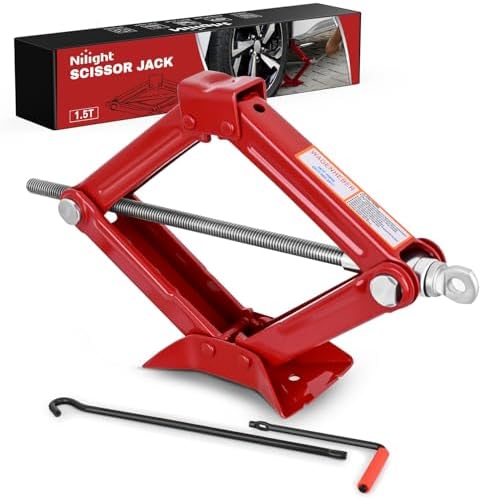 Nilight Scissor Jack for Car 1.5 Ton 3307 lbs, Lift Jack Kit w Crank Handle by Nilight