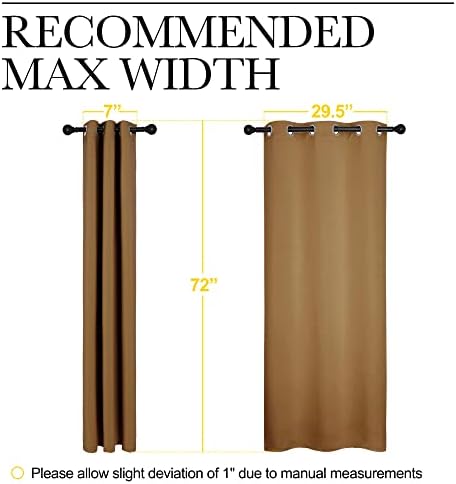 NICETOWN Sleek Blackout Curtains, 2 Panels, W34 x L72-inch - Image 7
