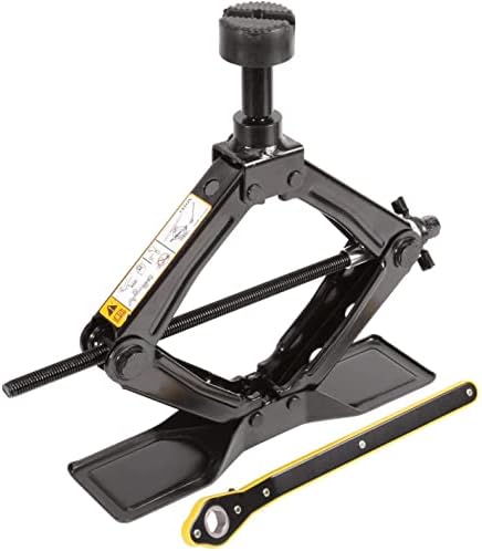 Steel Scissor Jack for Car 1.8 Ton Oversized Base, Tire Changing Kit, Ratchet by LEADBRAND