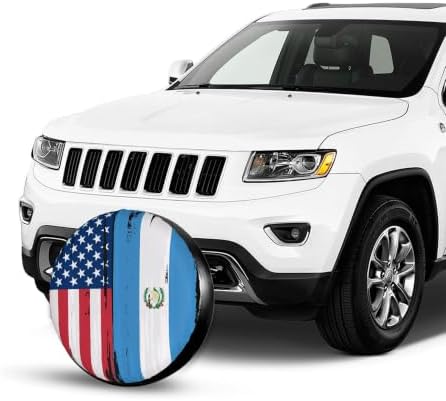 USA Guatemala Flag Spare Tire Cover, Universal Waterproof & Dustproof Wheel - Image 3