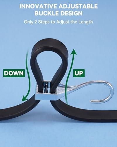 Lucky Straps 12 Inch Adjustable Rubber Bungee Cords, 8 Pack - Image 3