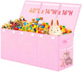Large Toy Storage Box with Lid & Dividers, Collapsible Kids Toy Chest by Rocamdo