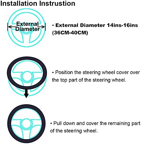 3Pcs Set Fashion Fluffy Fuzzy Wool Fur Soft Steering Wheel Cover - Image 5