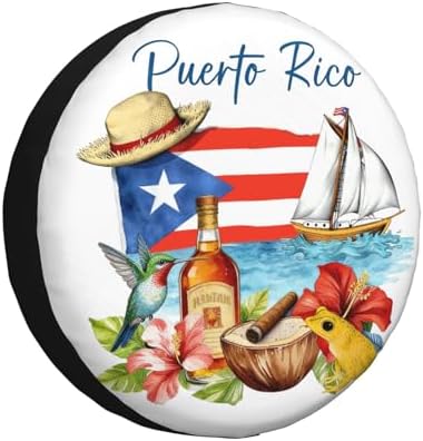 Puerto Rico Spare Tire Cover Waterproof Wheel Cover 17 Inch Universal Fit by Unknown