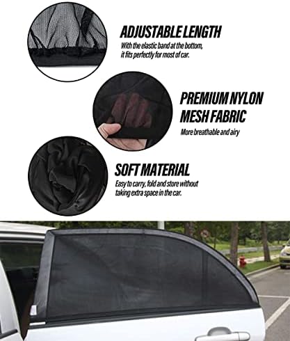 ESEWALAS Car Window Shades, Car Window Covers, Adjustable Elastic Fabric Sun - Image 5