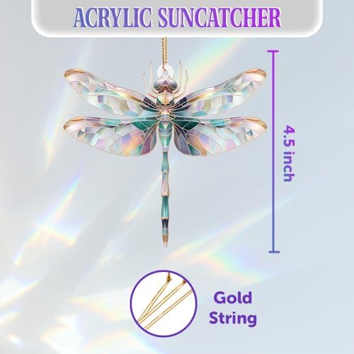 Dragonfly Ornament Stained Glass Style – Acrylic Window Hanging Suncatcher - Image 3