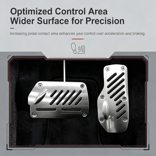 2 PCS Car Foot Pedal Pads, Alloy Anti-slip Brake & Accelerator Cover, Automatic - Image 6