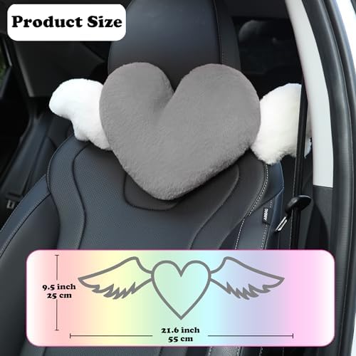 2 Pack Heart Shaped Cute Car Headrest Pillow - Image 2
