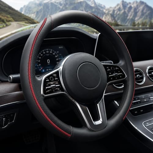 Car Steering Wheel Cover PU Leather Anti-Slip Protector Black by Unknown