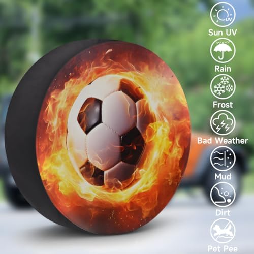 Soccer Spare Tire Cover 15in Spare Wheel Covers Tire Storage Cover - Image 3