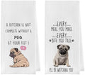 Funny Pug Dish Towels Set by Geqtt