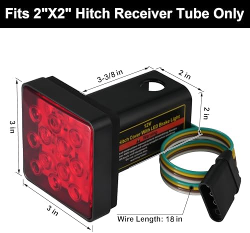 CZC AUTO Red Trailer Hitch Cover - Image 4