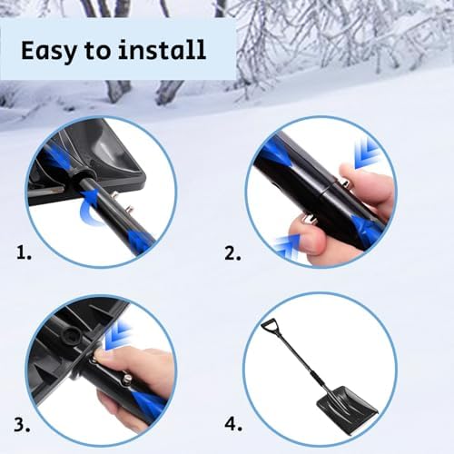 Snow Shovel for Car and Driveway, 42.5" Detachable Emergency Shovel, - Image 4