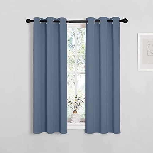 NICETOWN Thermal Insulated Curtains Blackout Draperies, Stone Blue, 29 by 40 by NICETOWN