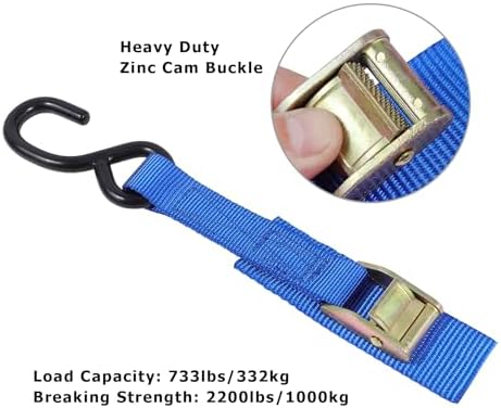 Ayaport Cam Buckle Tie Down Straps 10 feet, 4 Pack - Image 2