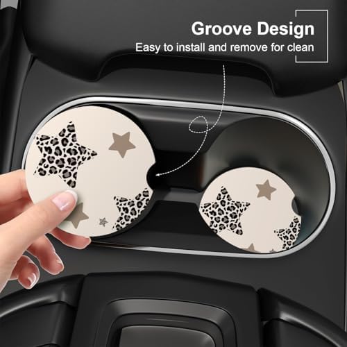 Ceramic Car Coasters – Absorbent Car Cup Holder Coaster Set - Image 3
