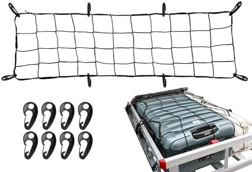 MaxxHaul Heavy-Duty Cargo Net – 44" x 16" Stretches to 88" x 32" – Tight 4" Mesh by MaxxHaul