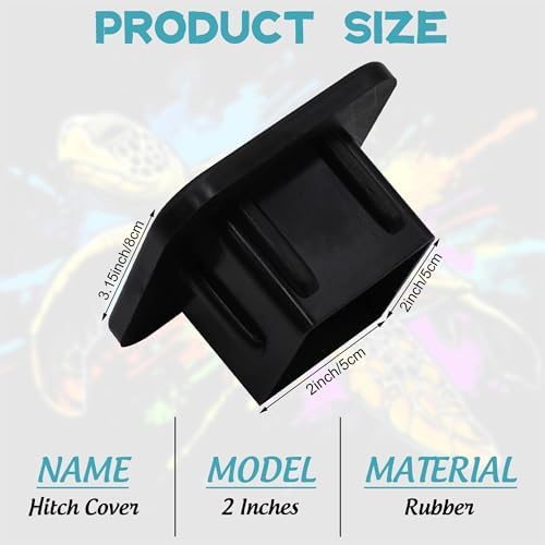 Trailer Hitch Cover Colorful Sea Turtle Square 3 Inch Receiver Tube Plug Cover - Image 2