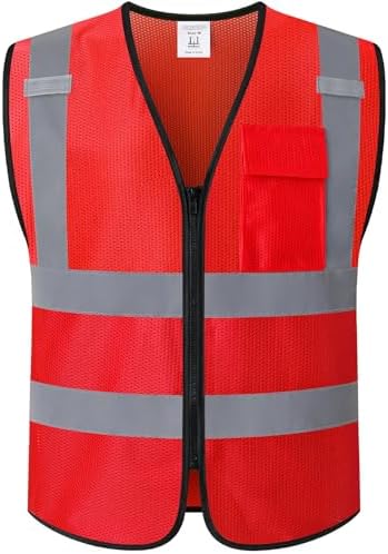 Hi Vis Reflective Safety Vest for Men Women by Kazsaifo