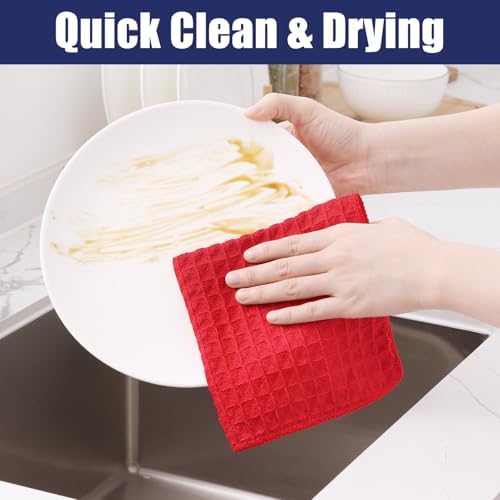 Homaxy Microfiber Waffle Weave Kitchen Towels, 4 Pack - Image 5
