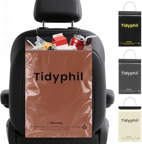 50 Bags Hanging Car Trash Bags Disposable, 2 Gallon Car Garbage Bags. Brown by Unknown