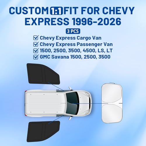 for Chevy Express 1996-2026 Front Windshield & Side Window Covers - Image 2