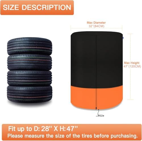 Kayme Tire Cover, Large Tire Storage Bag, Seasonal Spare Tire Storage Cover - Image 3