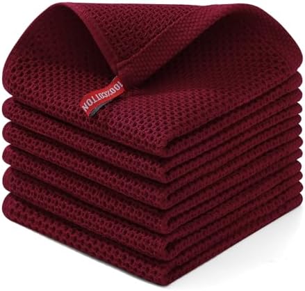 Homaxy 100% Cotton Waffle Weave Kitchen Dish Cloths 6-Pack by Homaxy